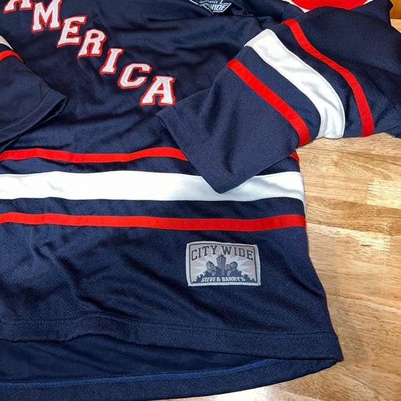 VTG America USA Hockey Stitched Steve & Barry’s Reversible Jersey Sweatshirt XXL - Picture 6 of 11